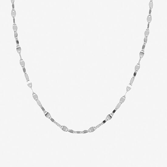 Silver Treasures Mirror Chain Sterling Silver 12 Inch Link Choker Necklace