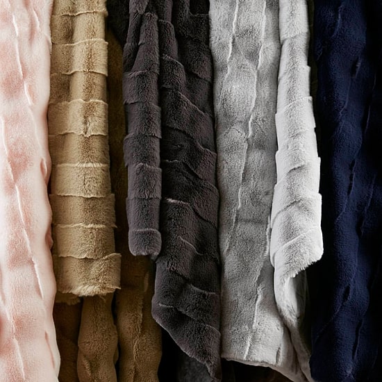 Madison Park Camille Faux Fur Washable Midweight Throw