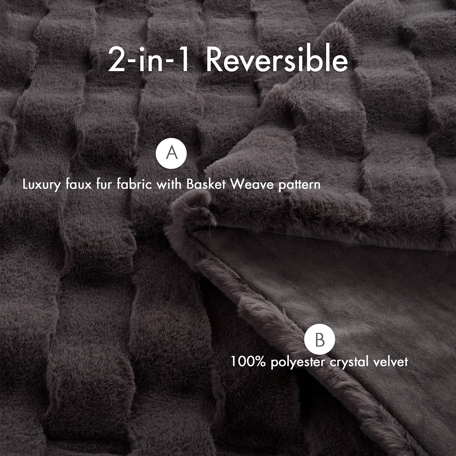 Madison Park Camille Faux Fur Washable Midweight Throw