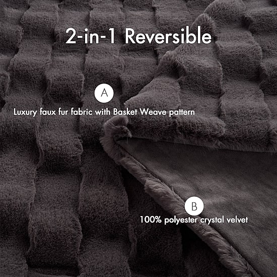 Madison Park Camille Faux Fur Washable Midweight Throw