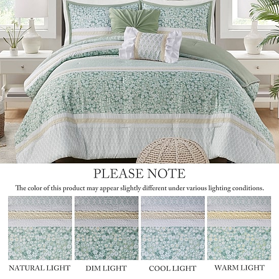 Madison Park Evian Seersucker 5-pc. Midweight Comforter Set