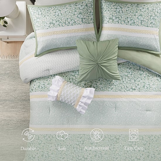 Madison Park Evian Seersucker 5-pc. Midweight Comforter Set
