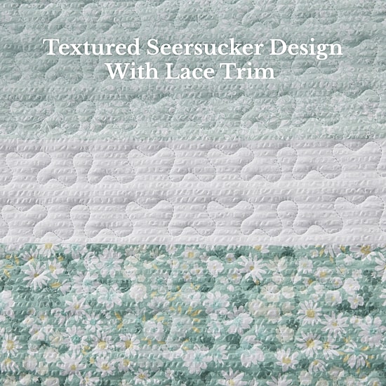 Madison Park Evian Seersucker 4-pc. Hypoallergenic Quilt Set