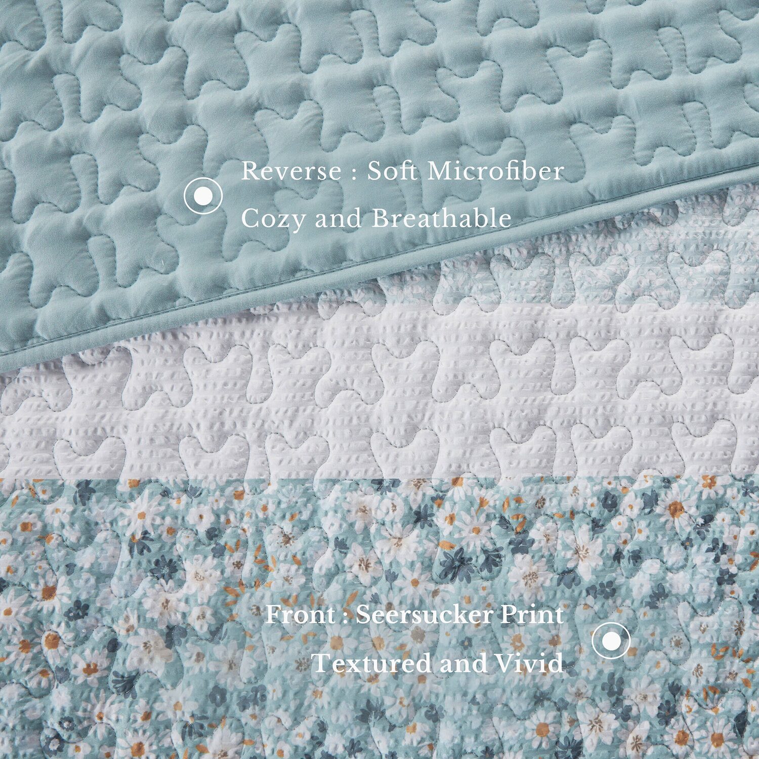Madison Park Evian Seersucker 4-pc. Hypoallergenic Quilt Set