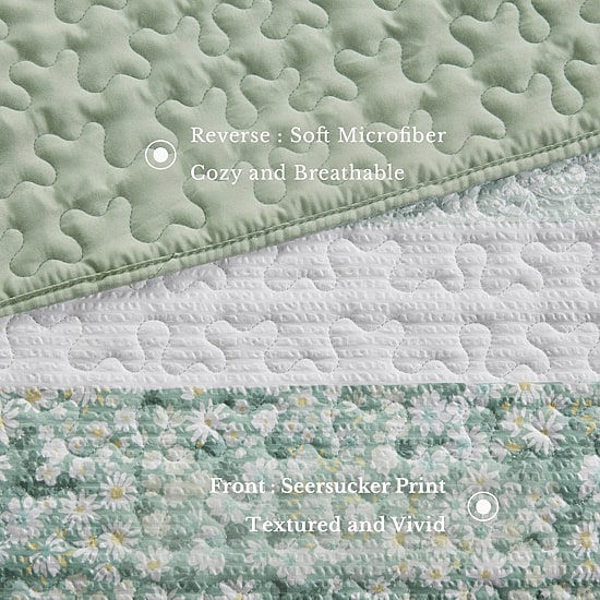 Madison Park Evian Seersucker 4-pc. Hypoallergenic Quilt Set