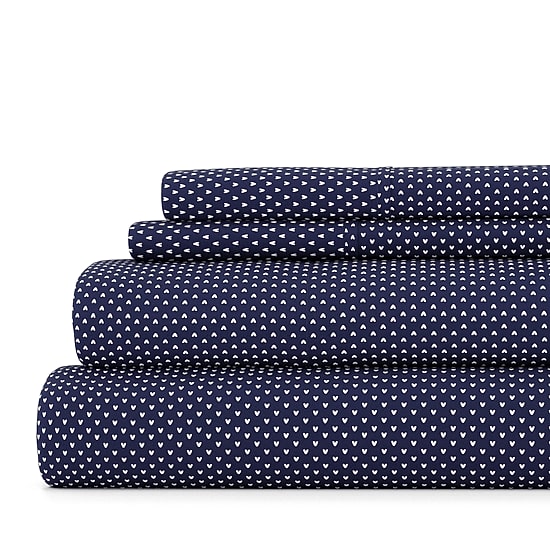 Casual Comfort Heart Pattern Deep Pocket Sheet Set