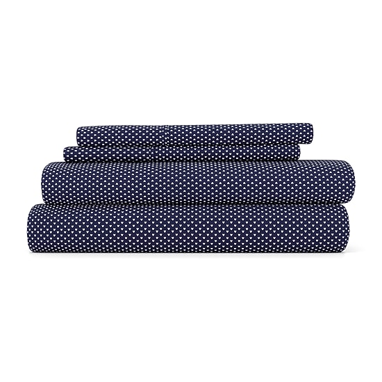 Casual Comfort Heart Pattern Deep Pocket Sheet Set