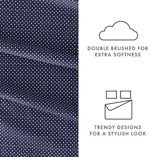 Casual Comfort Heart Pattern Deep Pocket Sheet Set