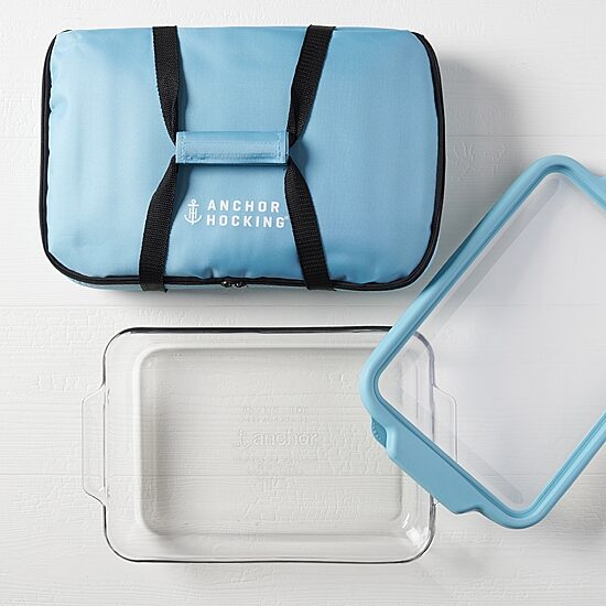 Anchor Hocking 3-pc. Glass Baking Dish with Lid and Tote
