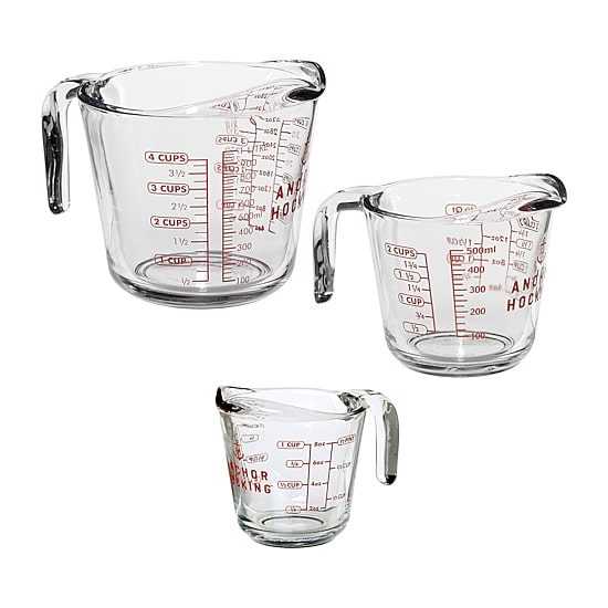 Anchor Hocking 3-pc. Glass Measuring Cup Set