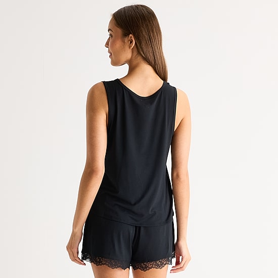 Ambrielle Womens V Neck Sleeveless Pajama Top