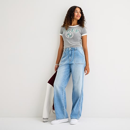 Arizona Womens Juniors Highest Rise Straight Leg Jean