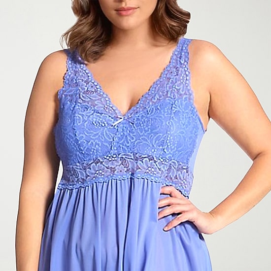 Exquisite Form Womens Plus Sleeveless V Neck Nightgown