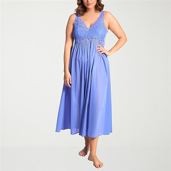 Exquisite Form Womens Plus Sleeveless V Neck Nightgown