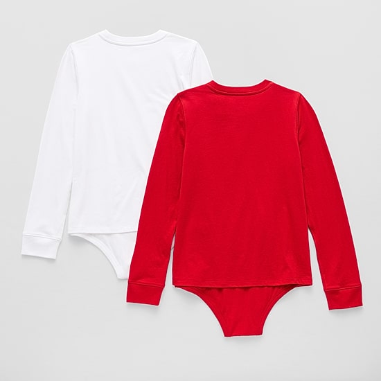 Thereabouts Little & Big Kid Girls Round Neck Long Sleeve 2-pc. Bodysuit