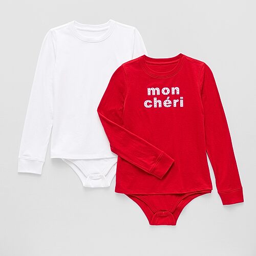Thereabouts Little & Big Kid Girls Round Neck Long Sleeve 2-pc. Bodysuit, 3x-large (22.5) Plus, White