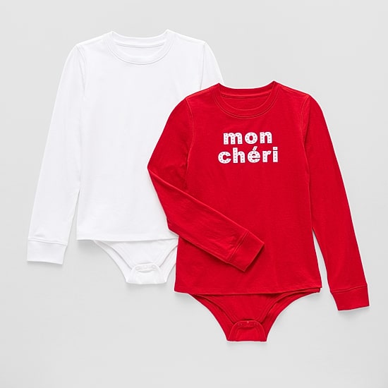 Thereabouts Little & Big Kid Girls Round Neck Long Sleeve 2-pc. Bodysuit