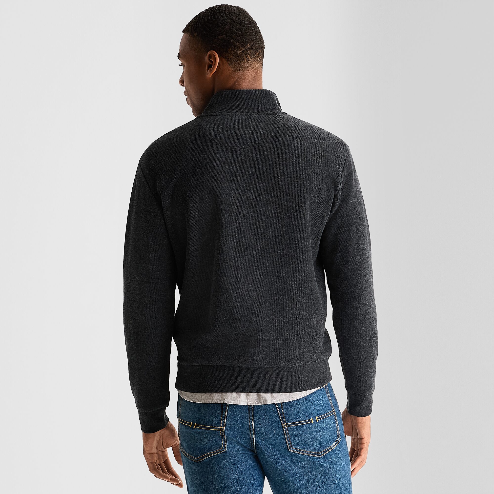 U.S. Polo Assn. Flatback Mens Mock Neck Long Sleeve Quarter-Zip Pullover