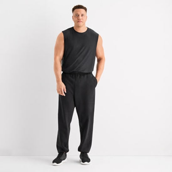 Xersion Quick Dry Cotton Blend Mens Drawstring Waist Straight Regular Fit Big and Tall Fleece Sweatpant