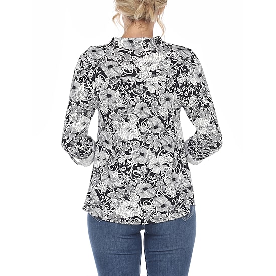 White Mark Womens Long Sleeve Tunic Top