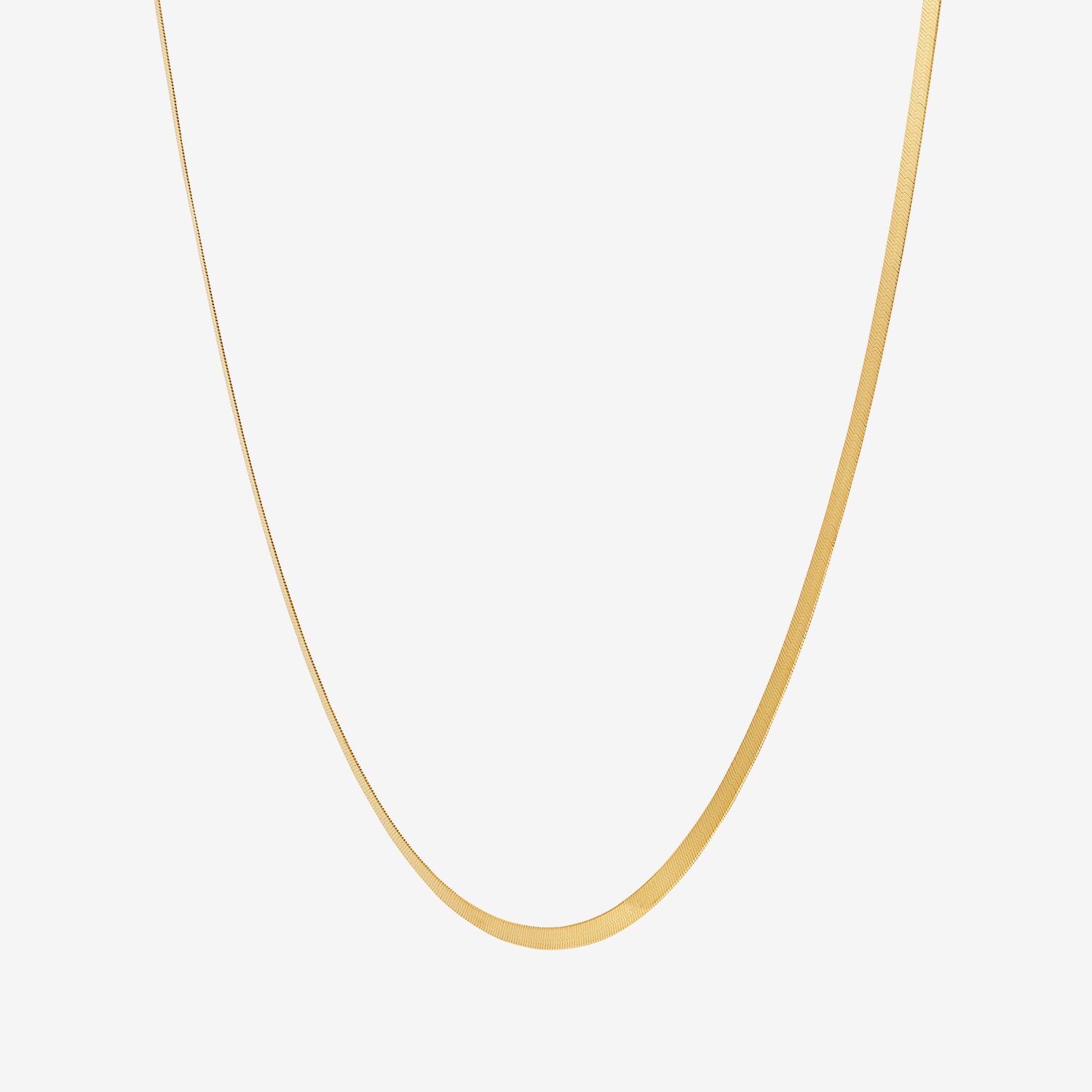 Made in Italy 14K Gold 16 - 18 Inch Solid Herringbone Chain Necklace