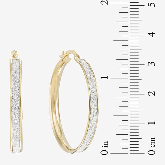 14K Gold Glitter Hoop Earrings