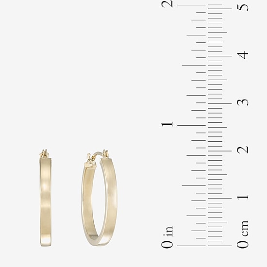 14K Yellow Gold 19.9mm Flat Hoop Earrings