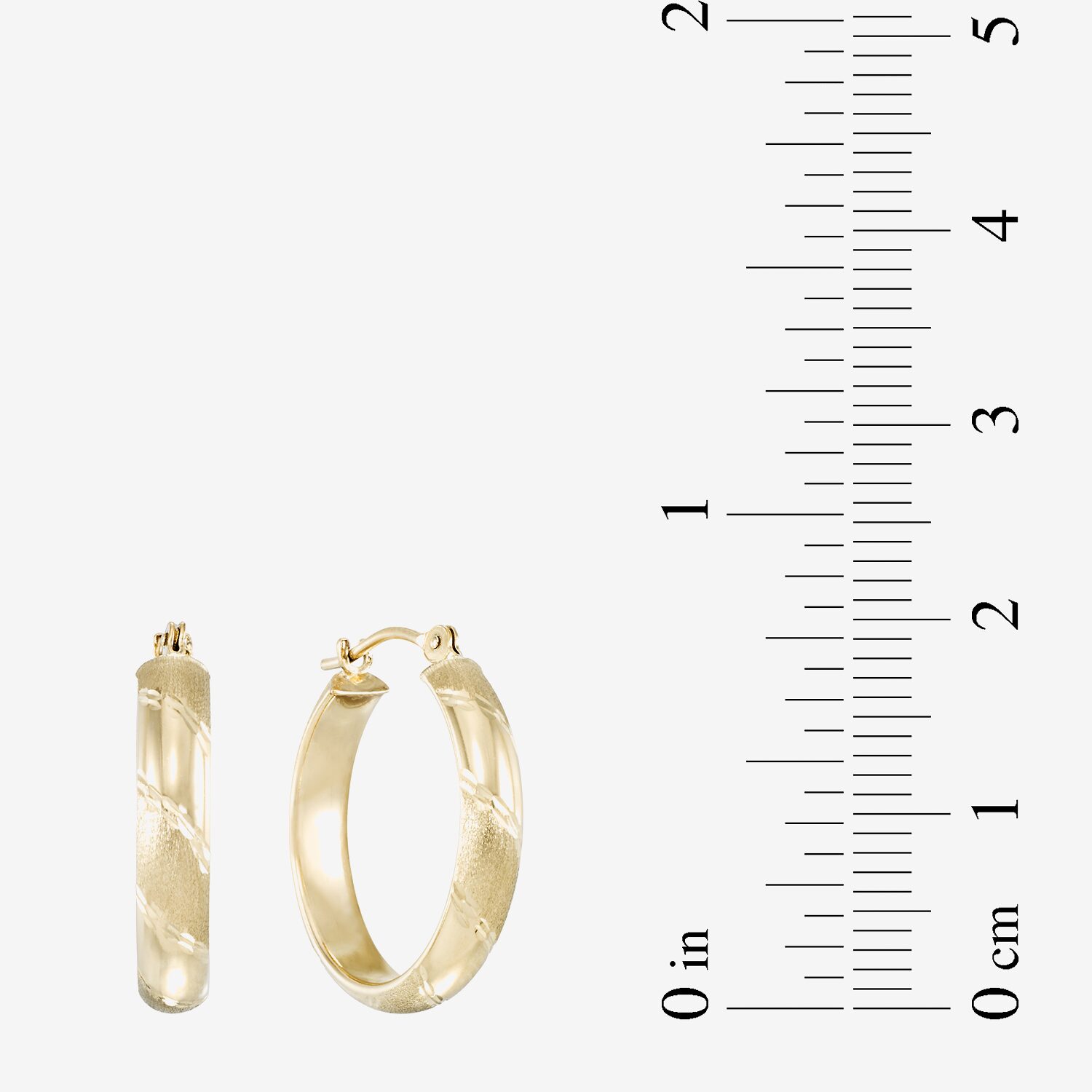 Laser-Cut 14K Yellow Gold 15mm Hoop Earrings