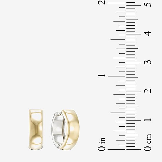 Womens 18K Two Tone Gold 14.2mm Hoop Earrings