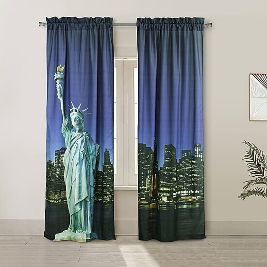 Habitat Photo Real Rod Pocket Light-Filtering Set of 2 Curtain Panel
