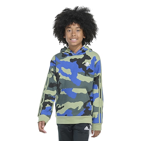 adidas Big Kid Boys Long Sleeve Embroidered Fleece Active Hoodie