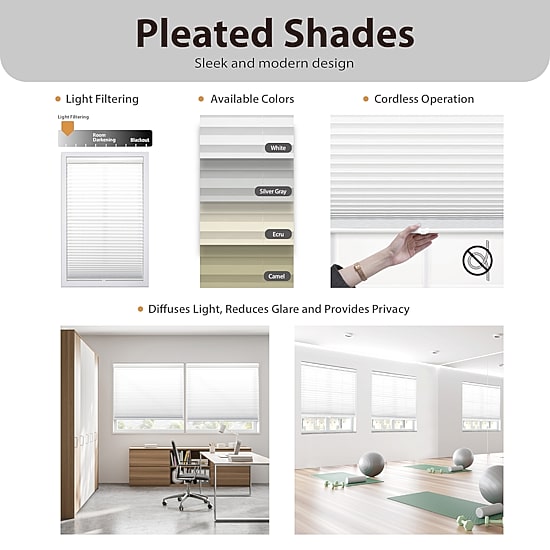 Cut-to-Width 1" Cordless Pleated Shade