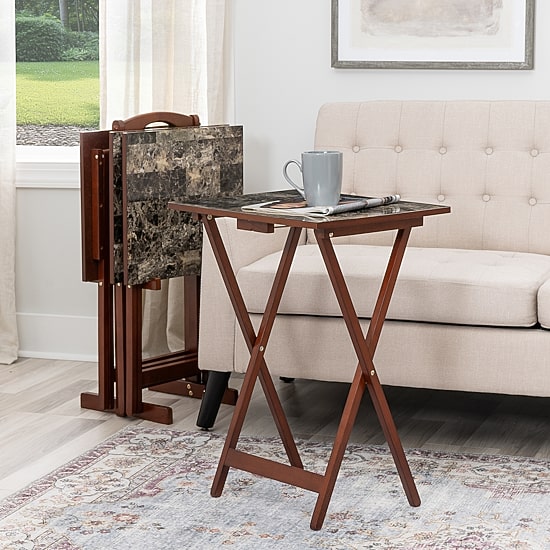 Breckenham Faux Marble 5-pc. TV Tray Table