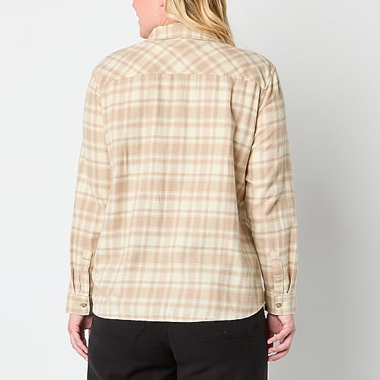 A.N.A Plaid Womens Long Sleeve Blouse