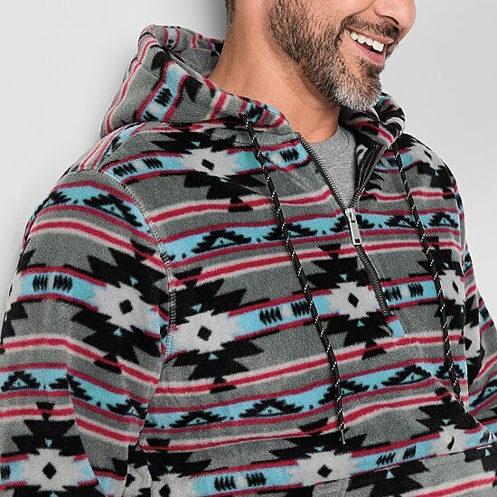 Victory 1/4 Zip Mens Fleece Hooded Lightweight Jacket