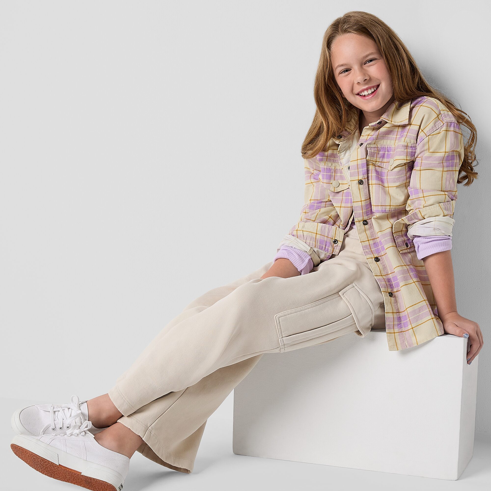 Thereabouts Little & Big Kid Girls Ultra Lightweight Shirt Jacket