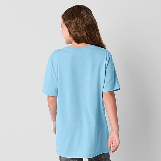 Thereabouts Oversize Little & Big Kid Girls Round Neck Short Sleeve Oversized Graphic T-Shirt