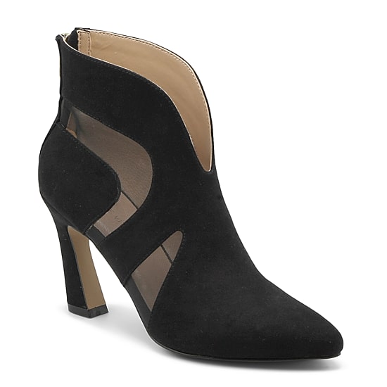 Adrienne Vittadini Womens Nuss Flared Heel Booties