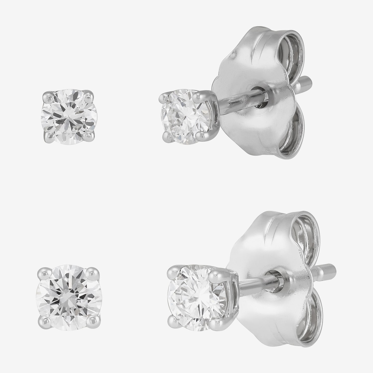( H-I, SI2 ) 1/3 CT. T.W. Lab-Grown Diamond 10K Gold 2.5mm Round Stud Earring Set