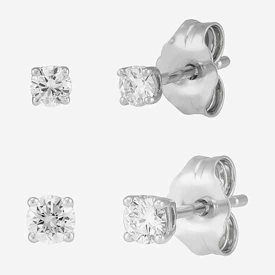 ( H-I, SI2 ) 1/3 CT. T.W. Lab-Grown Diamond 10K Gold 2.5mm Round Stud Earring Set