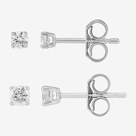( H-I, SI2 ) 1/3 CT. T.W. Lab-Grown Diamond 10K Gold 2.5mm Round Stud Earring Set
