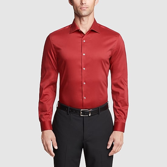 Van Heusen Ultra Flex Mens Slim Fit Stretch Fabric Wrinkle Free Long Sleeve Dress Shirt