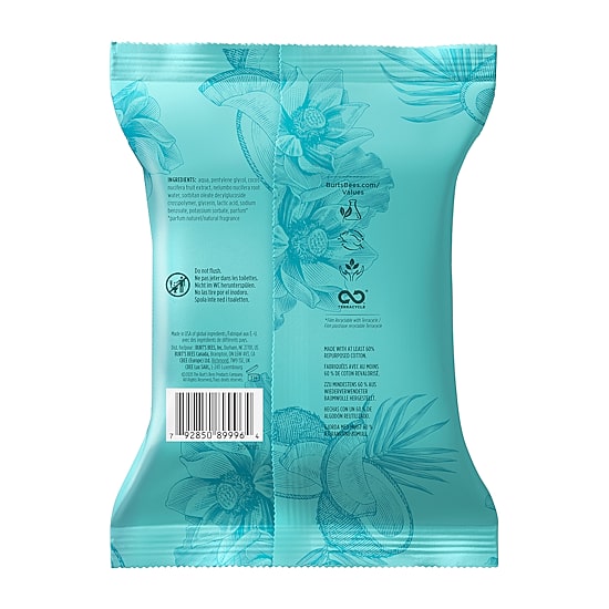Burts Bees Micellar Coconut Lotus Facial Cleansing Towelettes