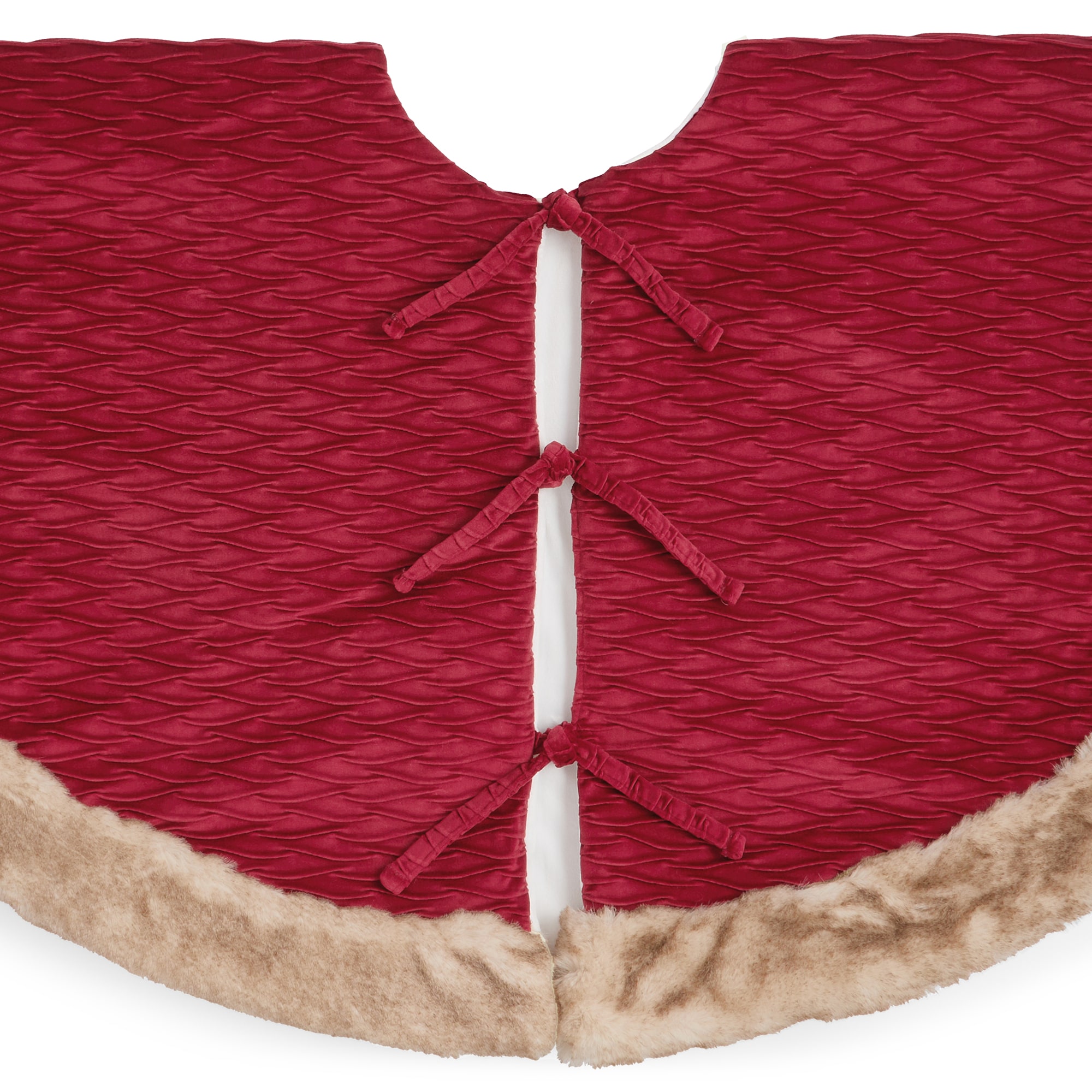 North Pole Trading Co. Red Crinikle Velvet Indoor Tree Skirt