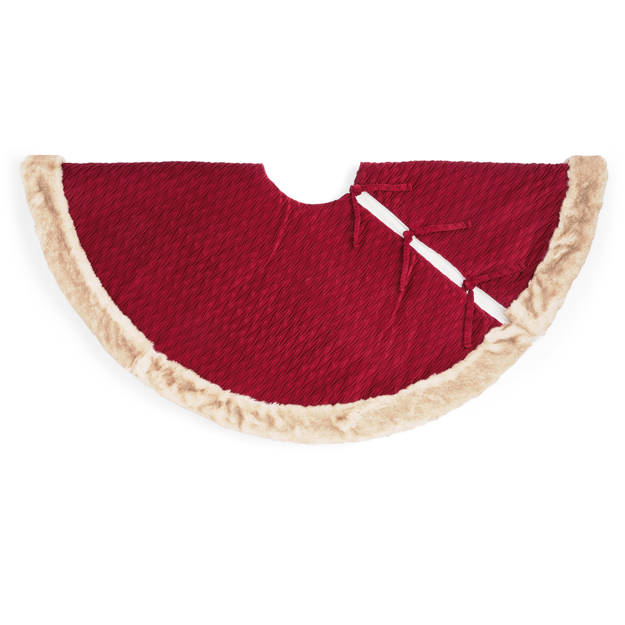 North Pole Trading Co. Red Crinikle Velvet Indoor Tree Skirt