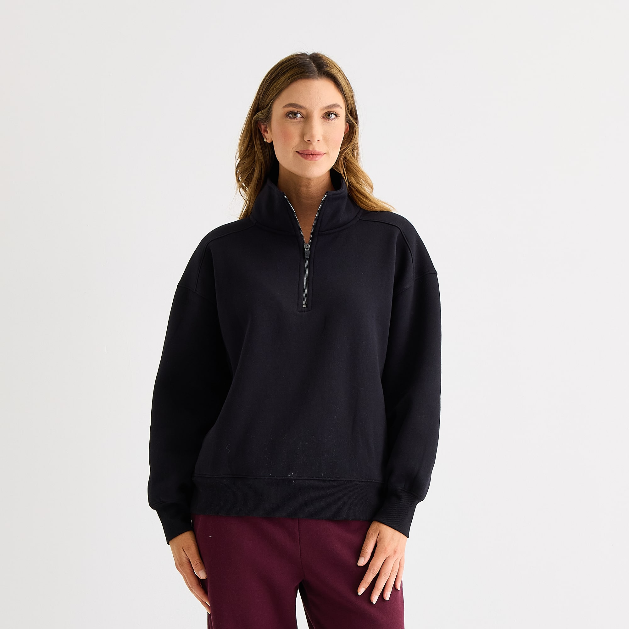 Xersion Womens Mock Neck Long Sleeve Active Tall Quarter-Zip Pullover