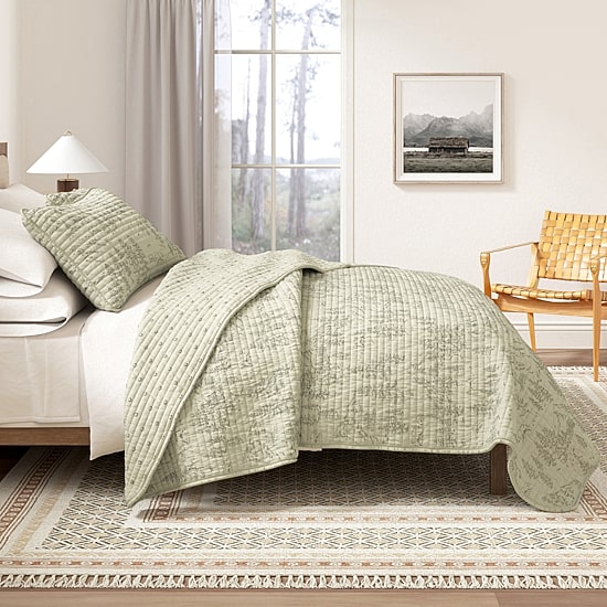 Linery Rustic Bear Reversible Quilt Set