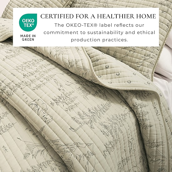 Linery Rustic Bear Reversible Quilt Set