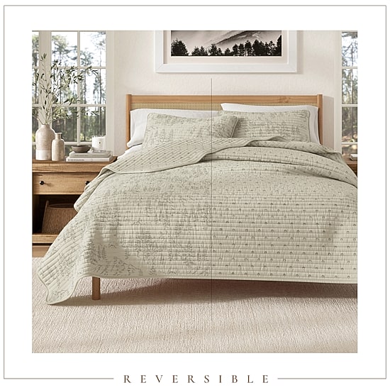 Linery Rustic Bear Reversible Quilt Set