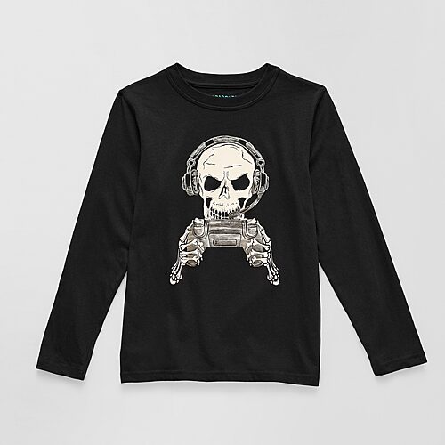 Thereabouts Little & Big Kid Boys Crew Neck Long Sleeve Regular Fit Graphic T-Shirt, Xx-small (4-5), Black